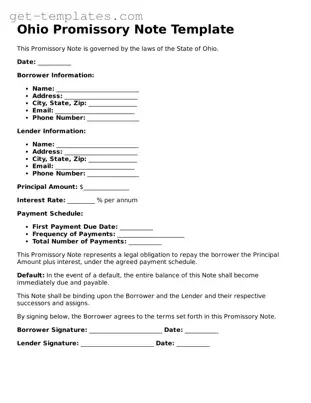 Attorney-Approved  Promissory Note Document for Ohio