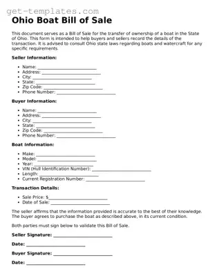 Attorney-Approved  Boat Bill of Sale Document for Ohio