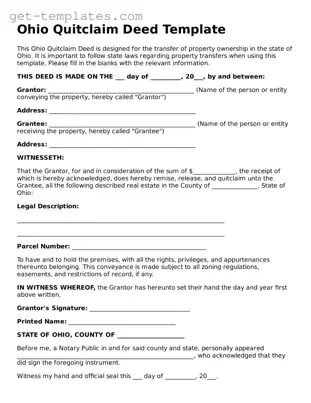Attorney-Approved  Quitclaim Deed Document for Ohio