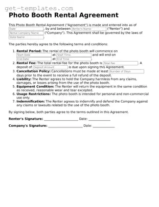 Attorney-Approved Photo Booth Rental Agreement Form