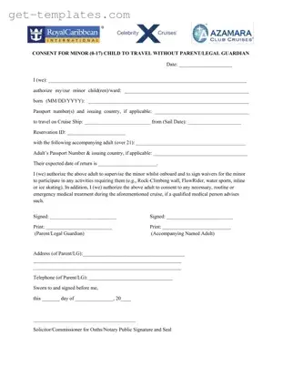 Fill in a Valid Royal Caribbean Parental Consent Template