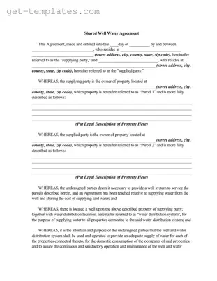 Fill in a Valid Shared Well Agreement Template