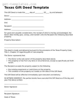 Attorney-Approved  Gift Deed Document for Texas