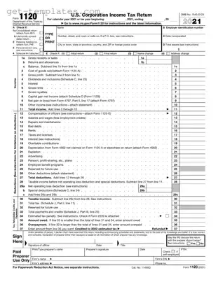 Fill in a Valid IRS 1120 Template