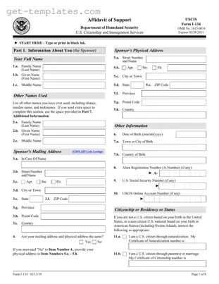 Fill in a Valid USCIS I-134 Template