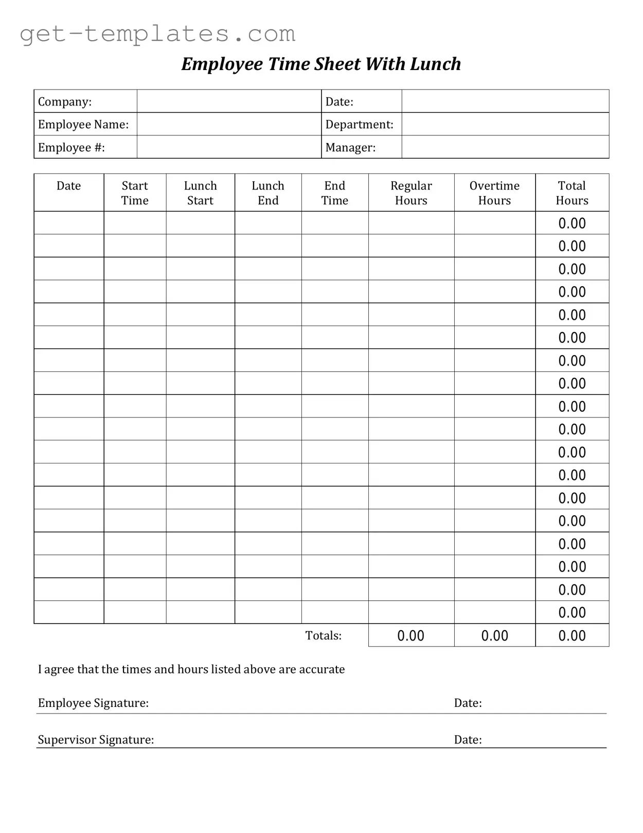 Fill in a Valid Time Card Template